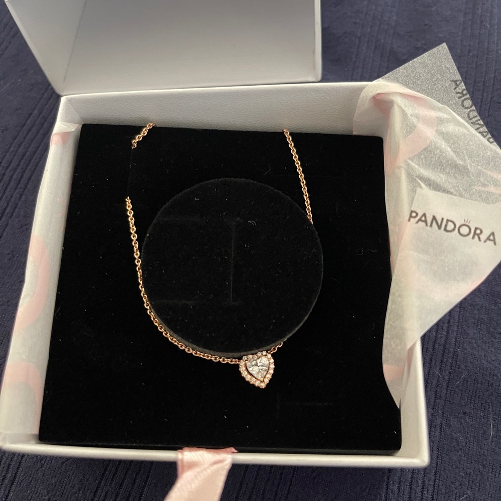 Pandora Rose Gold Necklace with Heart Pendant